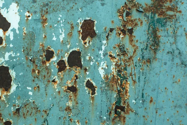 Textur Einer Abgenutzten Metalloberfläche Mit Rost Und Spuren Alter Farbe — Stockfoto