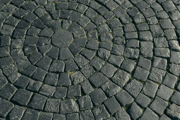 Rua Cobblestone Vista Textura Pavimento Cidade — Fotografia de Stock