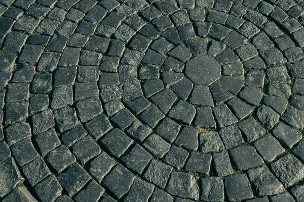 Cobblestone Sokağı Manzarası Şehir Asfaltının Dokusu — Stok fotoğraf