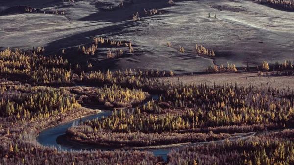 Panorama Van Chuya Rivier Bij Altai Gebergte Altai Republiek — Stockfoto