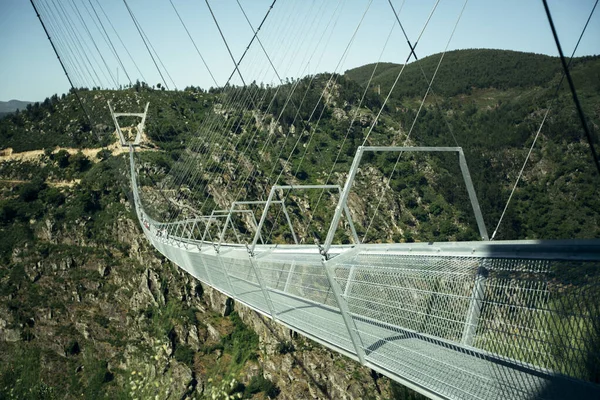 Ponte Suspensa Arouca Sobre Rio Paiva Município Arouca Portugal — Fotografia de Stock