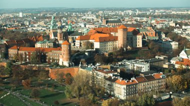 Polonya, Krakow 'daki Royal Wawel şatosunun en iyi manzarası..