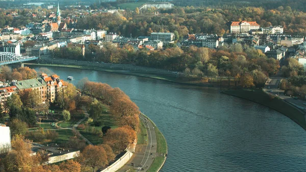 Top View Vistula River Historic Center Krakow Poland — Foto de Stock