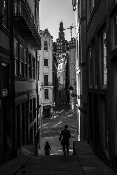 Vista Uma Das Pequenas Ruas Centro Histórico Porto Portugal Foto — Fotografia de Stock