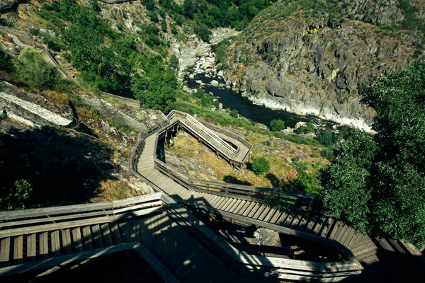 Veduta Delle Passerelle Paiva Lungo Fiume Paiva Portogallo — Foto Stock