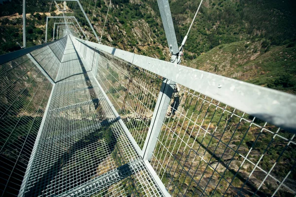 Vue Pont Suspendu Arouca 516 Dans Commune Arouca Nord Portugal Images De Stock Libres De Droits