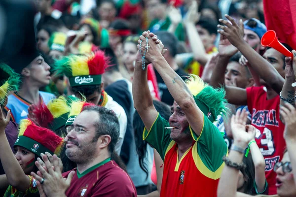 Oporto Portogallo Luglio 2016 Durante Video Traduzione Della Partita Portogallo — Foto Stock