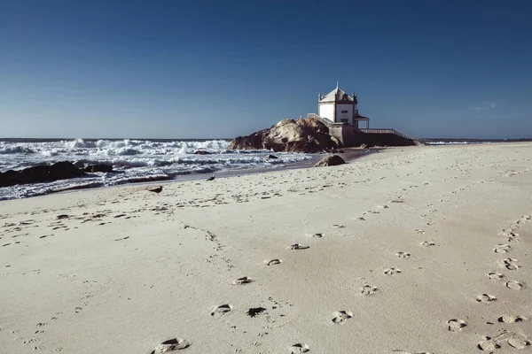 Cappella Senhor Pedra Praia Miramar Vila Nova Gaia Portogallo — Foto Stock