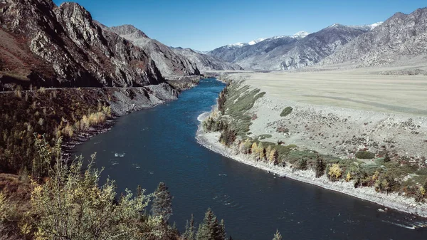 Pohled Řeku Chuya Horách Altai Republic Rusko Stock Fotografie