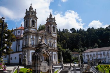 Portekiz, Braga 'da Bom Jesus do Monte Kilisesi manzarası.