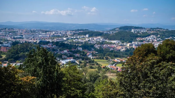 布拉加市全景 从波姆耶稣的山上俯瞰蒙特教堂 葡萄牙 — 图库照片