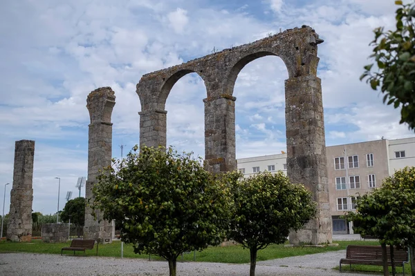 Blick Auf Das Aquädukt Santa Clara Vila Conde Portugal — Stockfoto