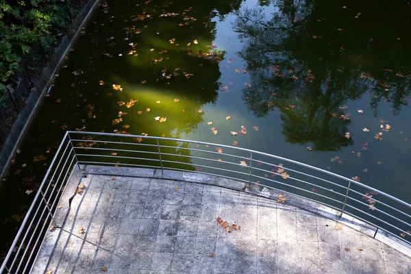 Superficie Del Agua Del Estanque Público Ciudad —  Fotos de Stock