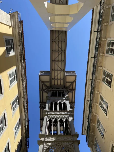 Vista Del Elevador Santa Justa También Llamado Carmo Lift Lisboa —  Fotos de Stock