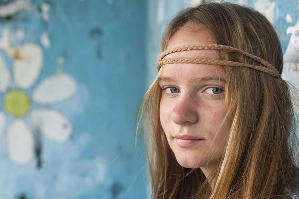 Roztomilá dívka hippie — Stock fotografie