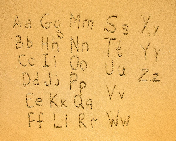 Piasek alfabet — Zdjęcie stockowe