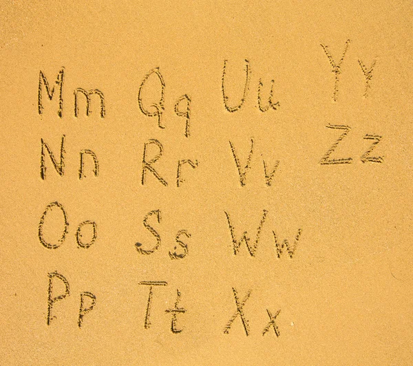 모래 알파벳 스톡 사진