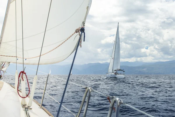 Luxury yacht at sailing regatta — Stock Photo, Image