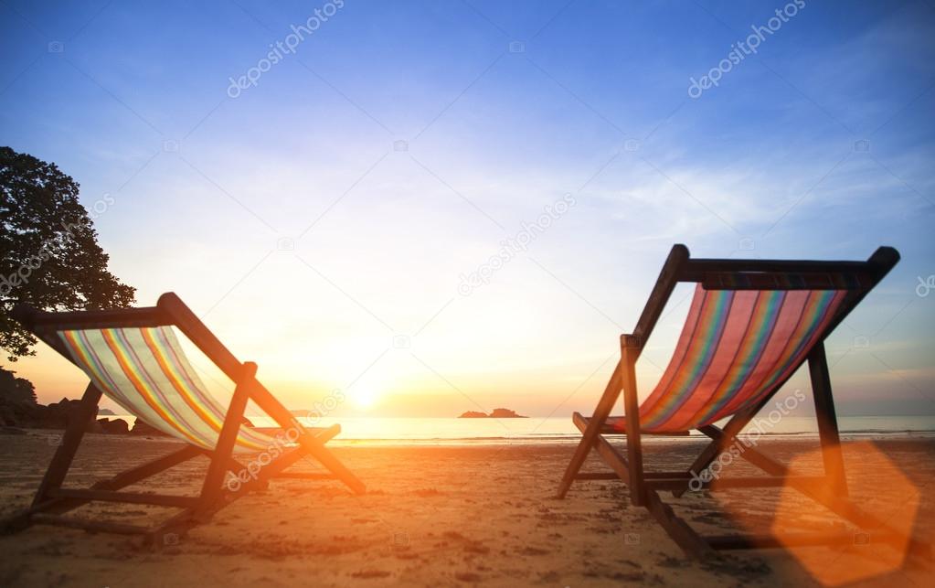 Pair beach loungers
