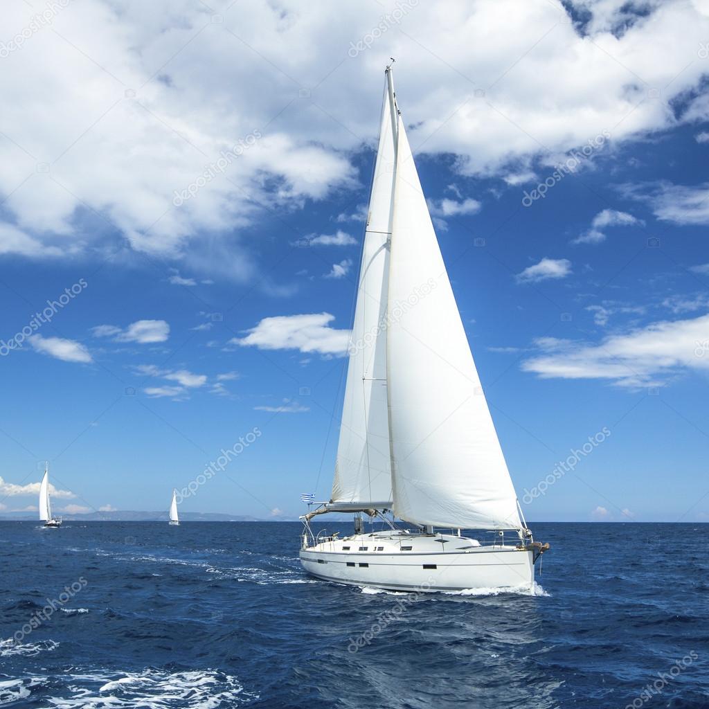 Sailboat on the open sea
