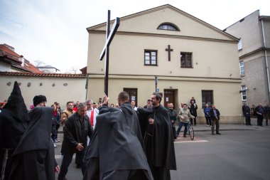 Krakow'daki Haç yolu.