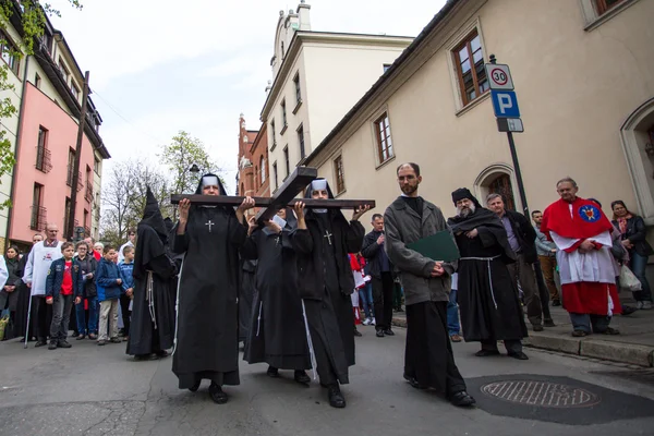 Krakow'daki Haç yolu. — Stok fotoğraf