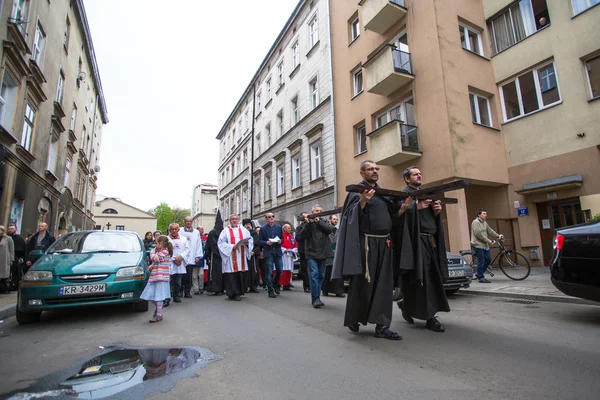 Way of the Cross in Krakow. — Stock Photo, Image