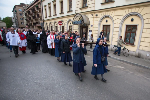 Way of the Cross in Krakow. — Stock Photo, Image