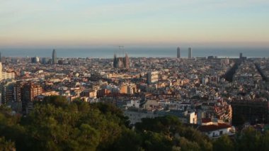 Barcelona üstten görünüm Panoraması.