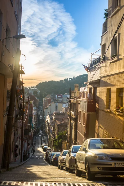 Een van de straten in Barcelona — Stockfoto