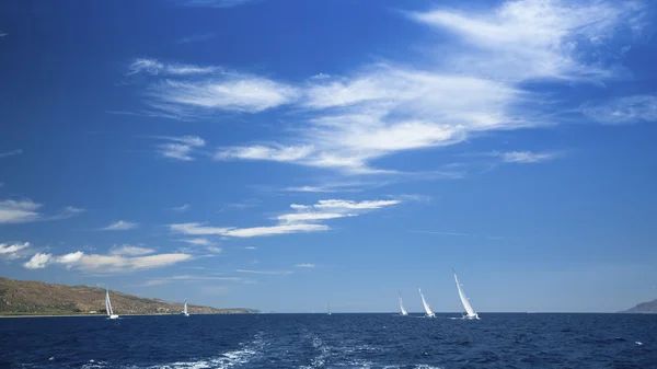 Group of yachts sailing — Stock Photo, Image