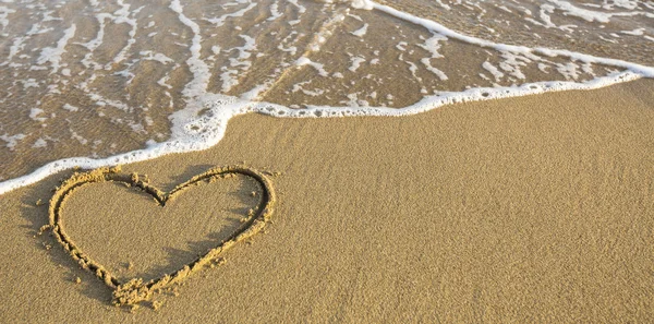 Heart on ocean beach Royalty Free Stock Images