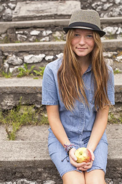 Teen girl in the park Stock Photo