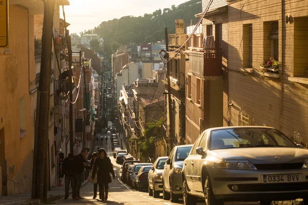 Een van de straten in Barcelona — Stockfoto