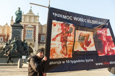 Katılımcılar protesto kürtaj karşı