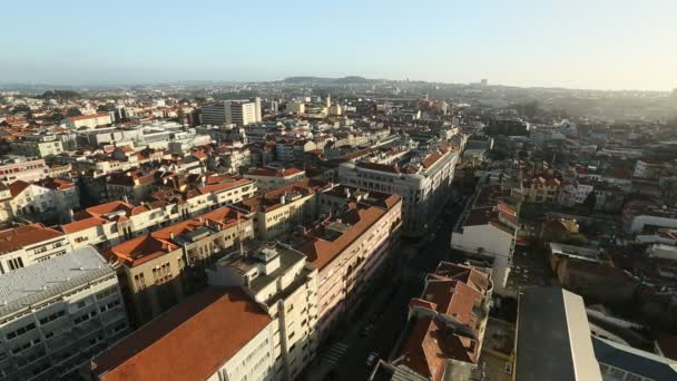 Blick auf das Zentrum von Porto — Stockvideo