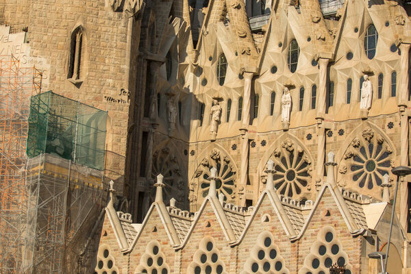 Detail of  wall La Sagrada Familia