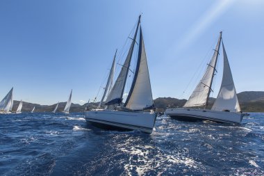 Sailing yachts race clipart