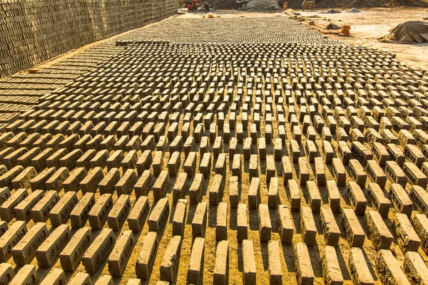 尼泊尔当地砖厂 — 图库照片
