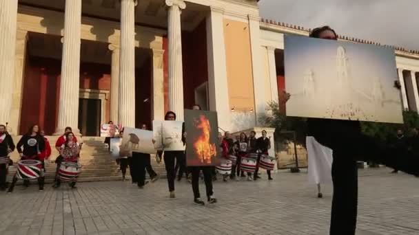 Ações participativas da arte contemporânea — Vídeo de Stock