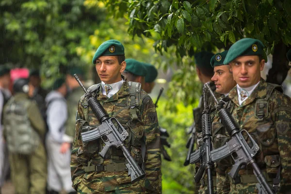 Durante la parata militare in Grecia — Foto Stock