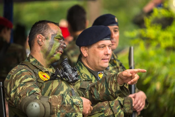 Tijdens de militaire parade in Griekenland — Stockfoto