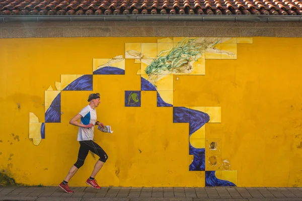 Португальська azulejo плитка на стіні — стокове фото