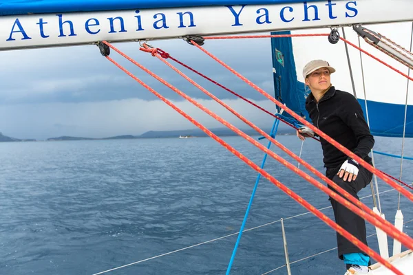 Marinheiro participar na regata vela — Fotografia de Stock