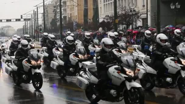 Military parade for the Greece Independence Day — Stock Video