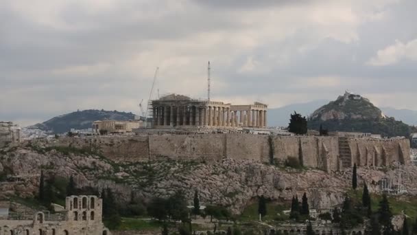 Akropolis i Aten, Grekland — Stockvideo