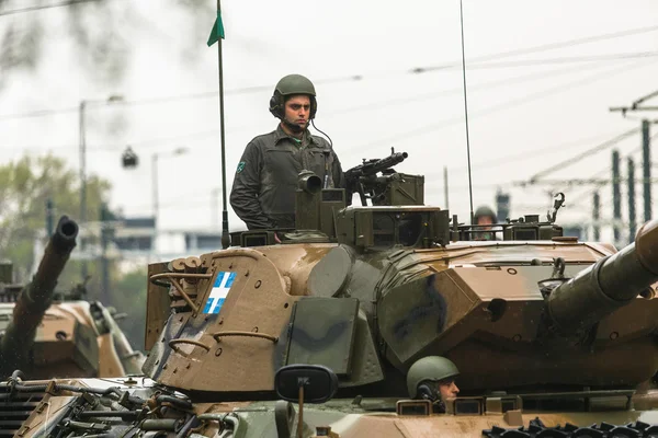 During Military parade at national holiday — Stock Photo, Image