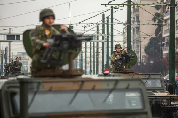 During Military parade at national holiday — Stock Photo, Image