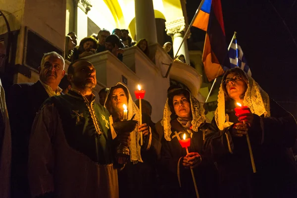 People during the celebration of Orthodox Easter — Stock Photo, Image