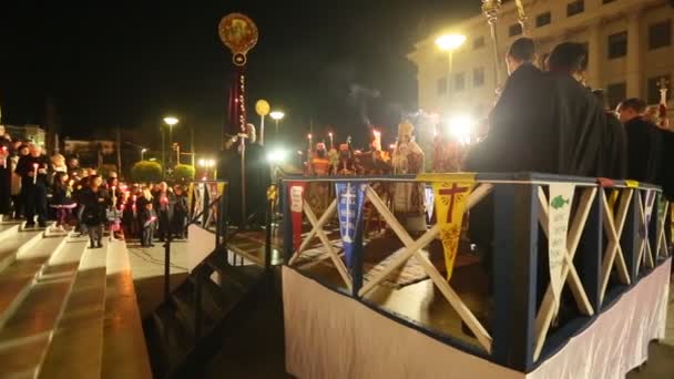 Páscoa Ortodoxa - Gabinete da Meia-Noite de Pascha (Atenas, Grécia ) — Vídeo de Stock